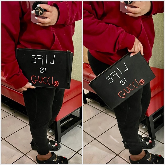 👑✅PRICE FIRM✅ AUTHENTIC Calfskin Life is Gucci Clutch - Picture 14 of 17